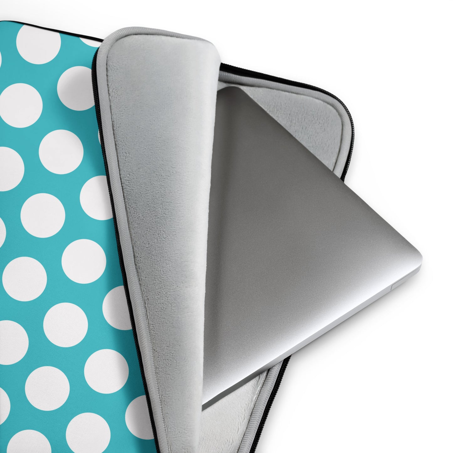 Blue Polka Dot Laptop Sleeve image 4