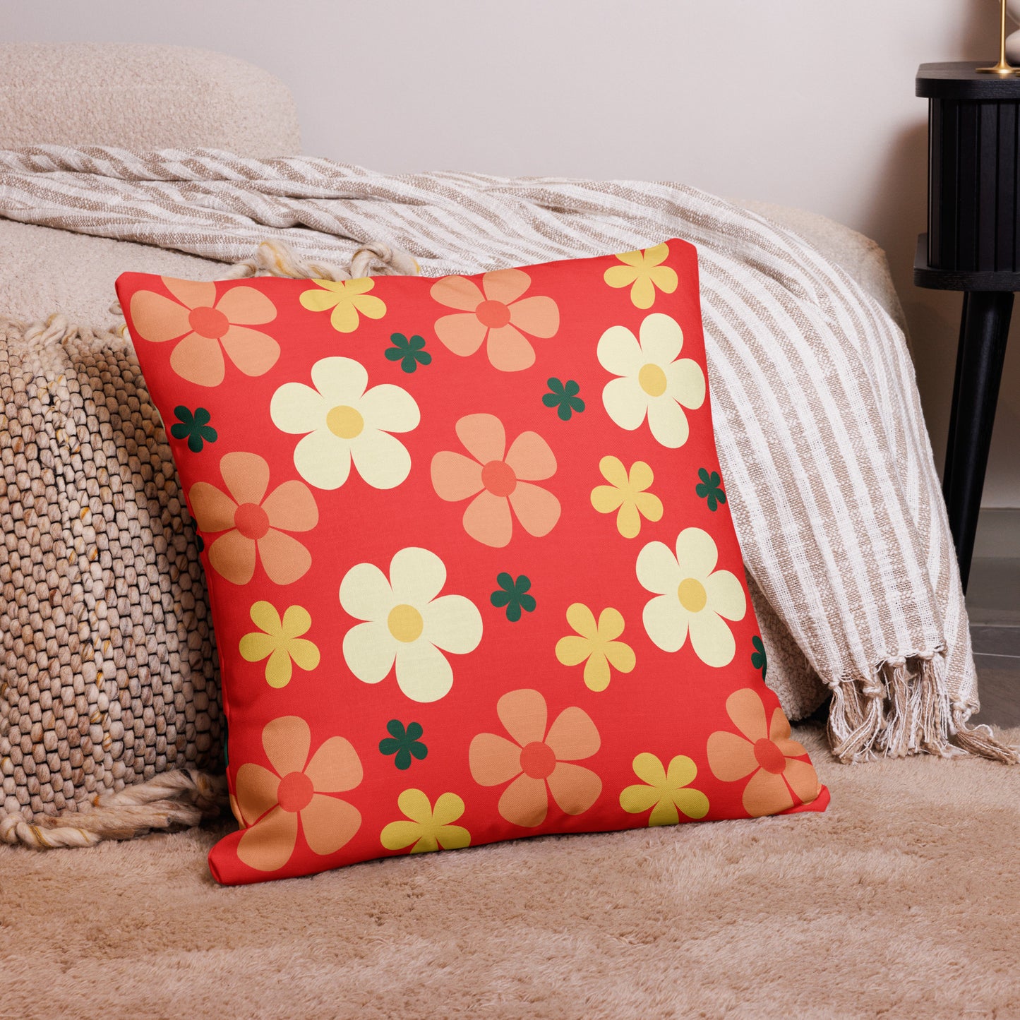 Spring Floral Pattern Pillow - 22×22 image