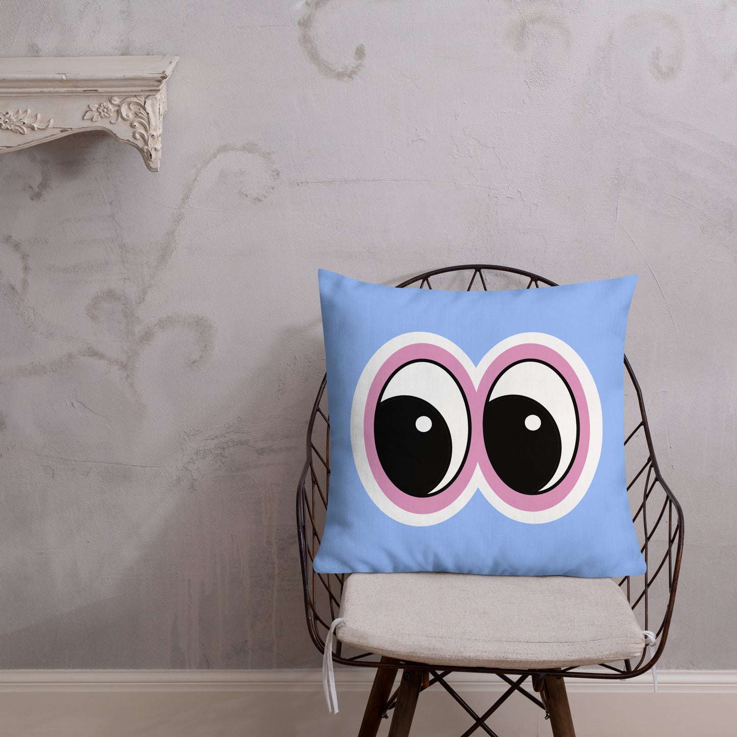 Blue Cute Eyes Pillow - 22×22 image