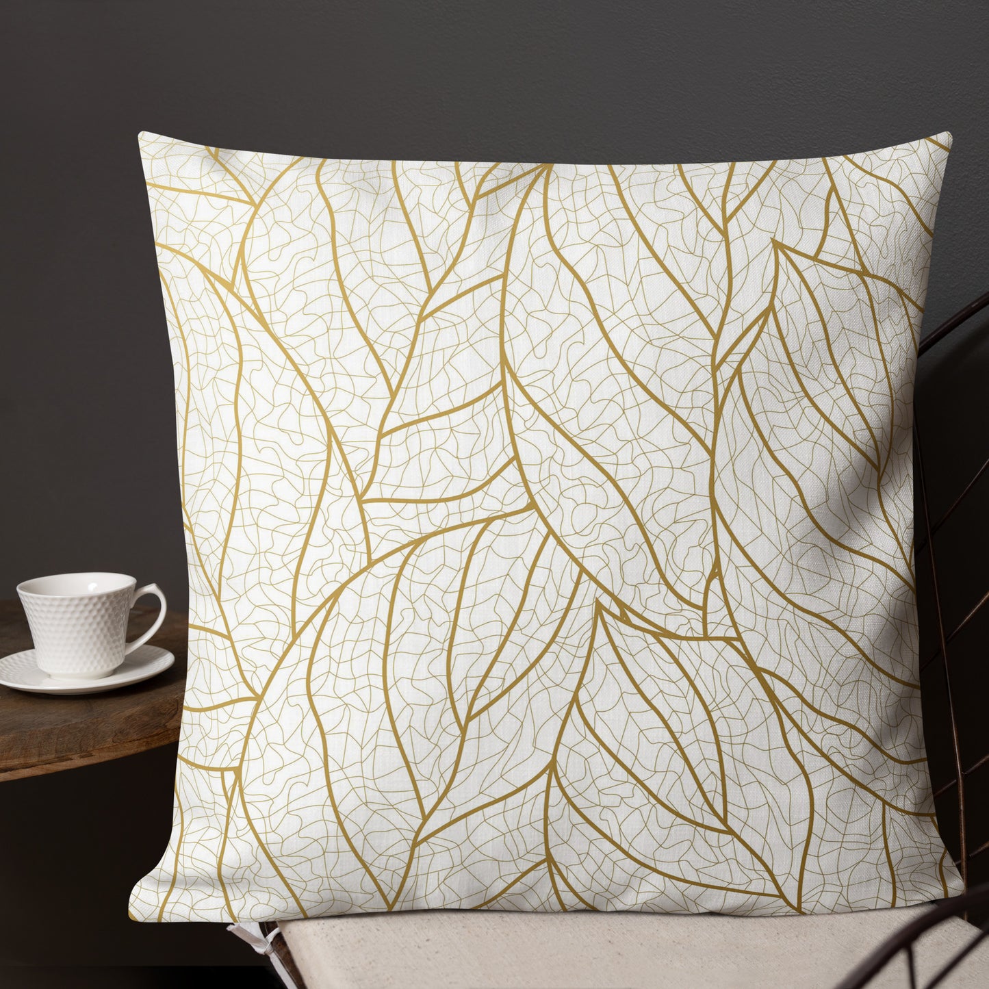 Premium Golden Leaf Pillow - 22×22 image