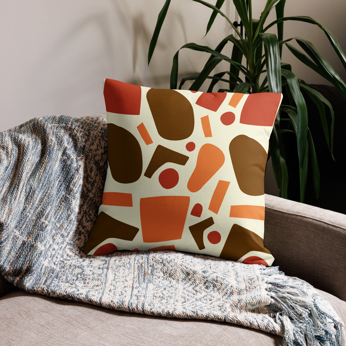 Red Brown Abstract Pillow Trend - 22×22 image