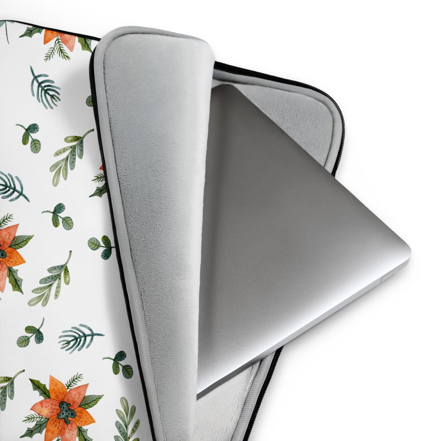 Orange Lilly Floral Laptop Sleeve image 4