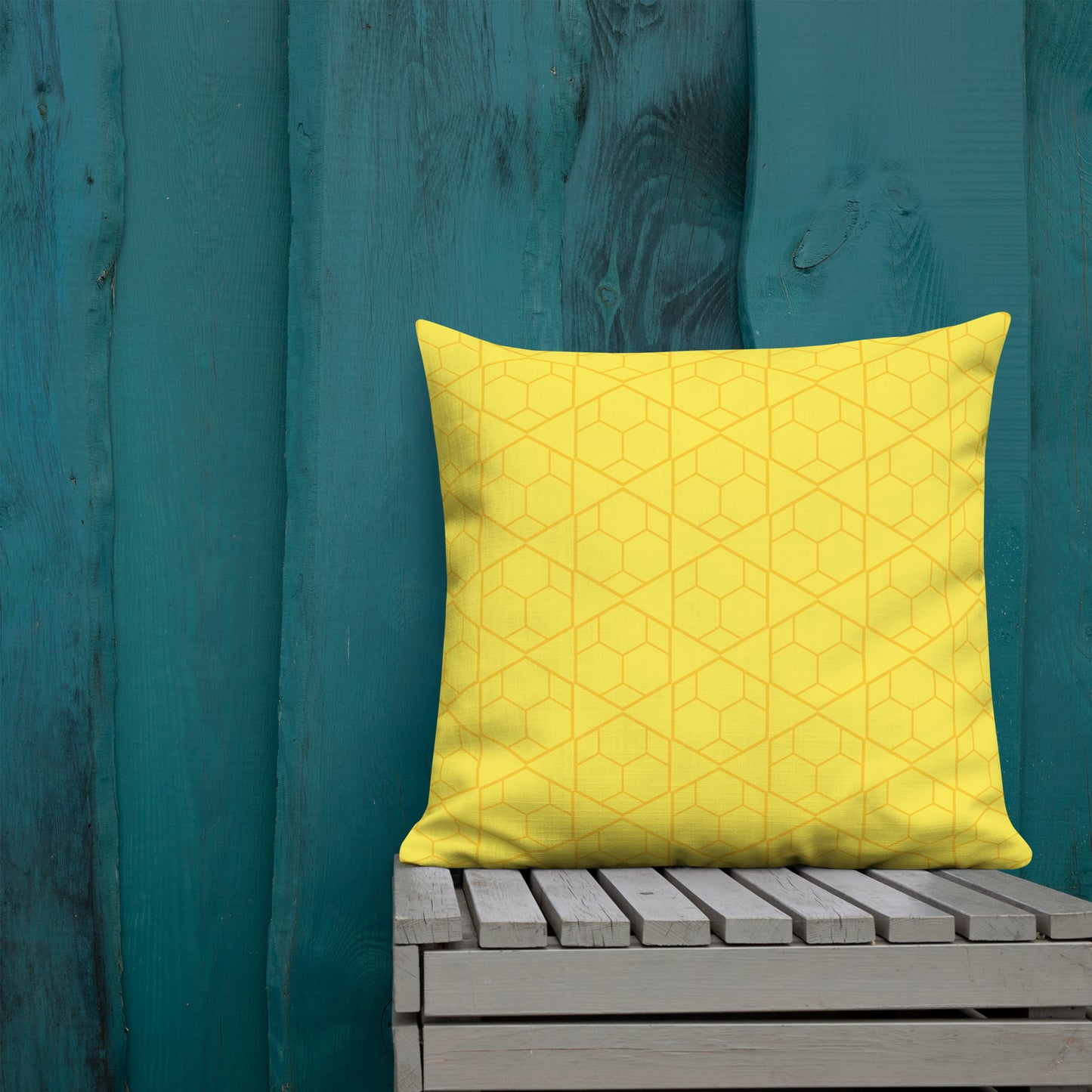 Yellow Honeycomb Minimalist Pillow - 22×22 image