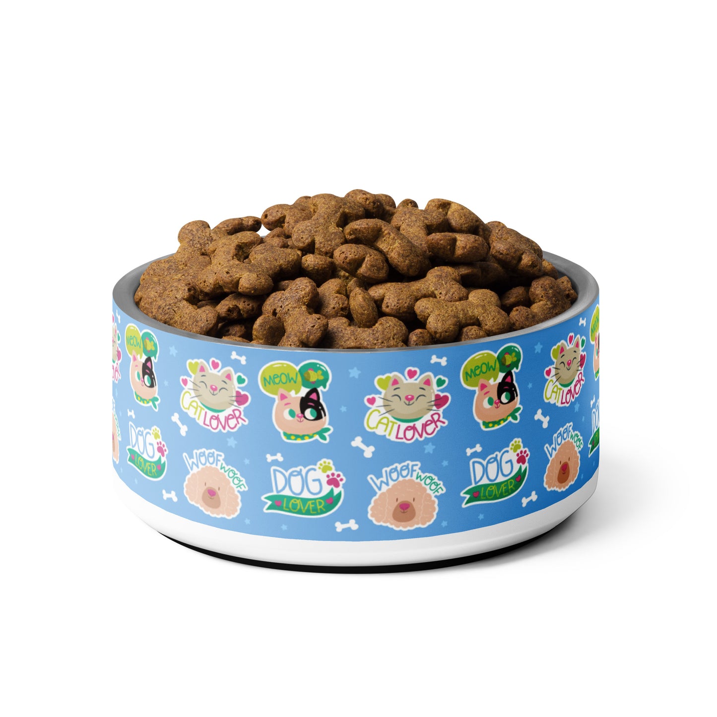Cute Cat and Dog Meow Woof Pet Bowl - 32 oz image
