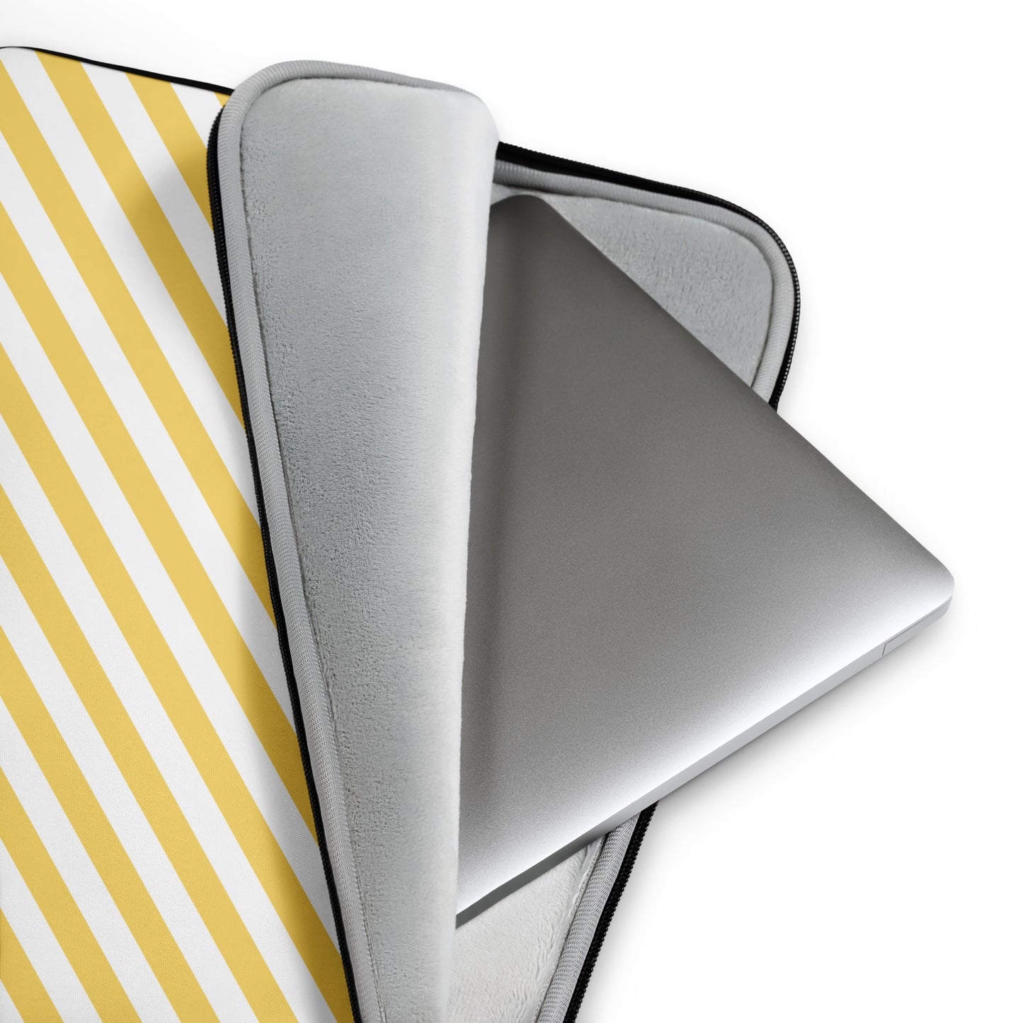 Yellow White Striped Laptop Sleeve image 4