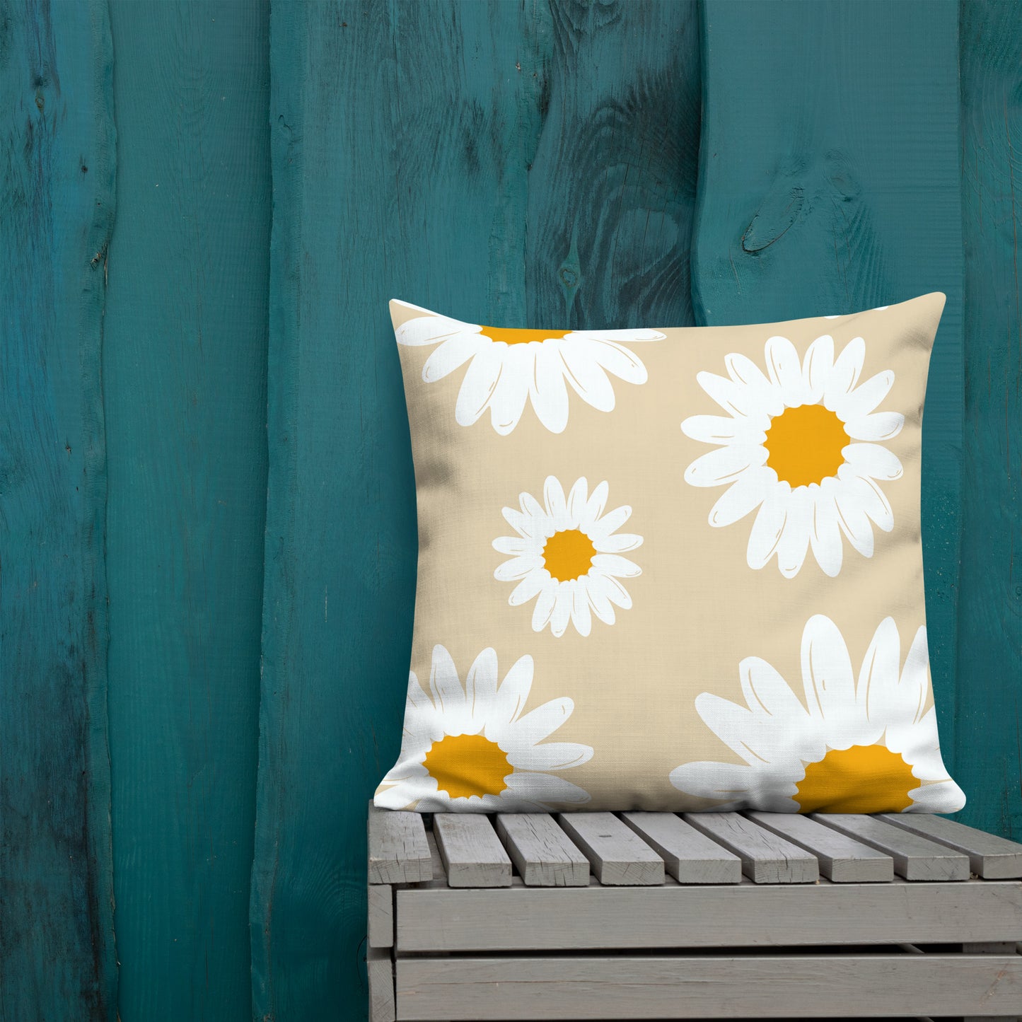 Yellow Daisy Floral Pillow - 22Ć22 image