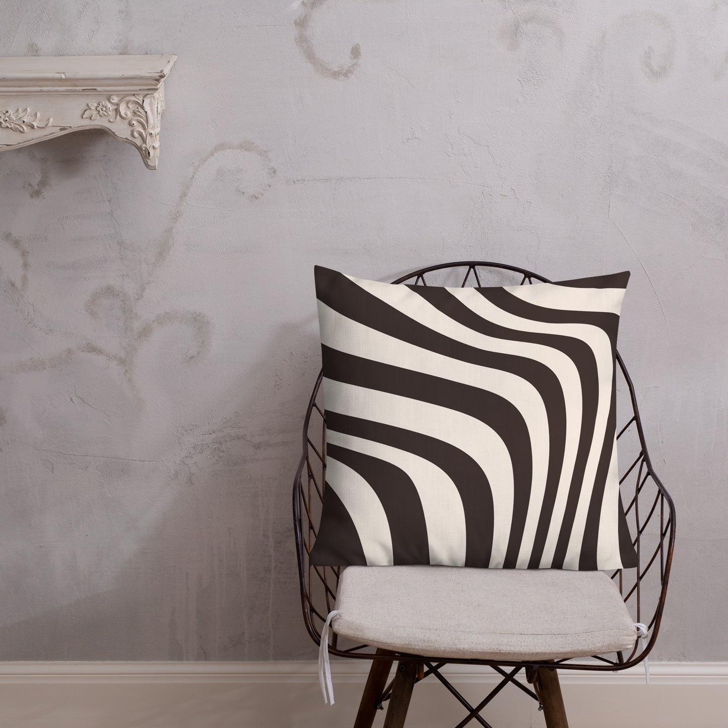 Brown Beige Zebra Pattern Pillow - 22×22 image