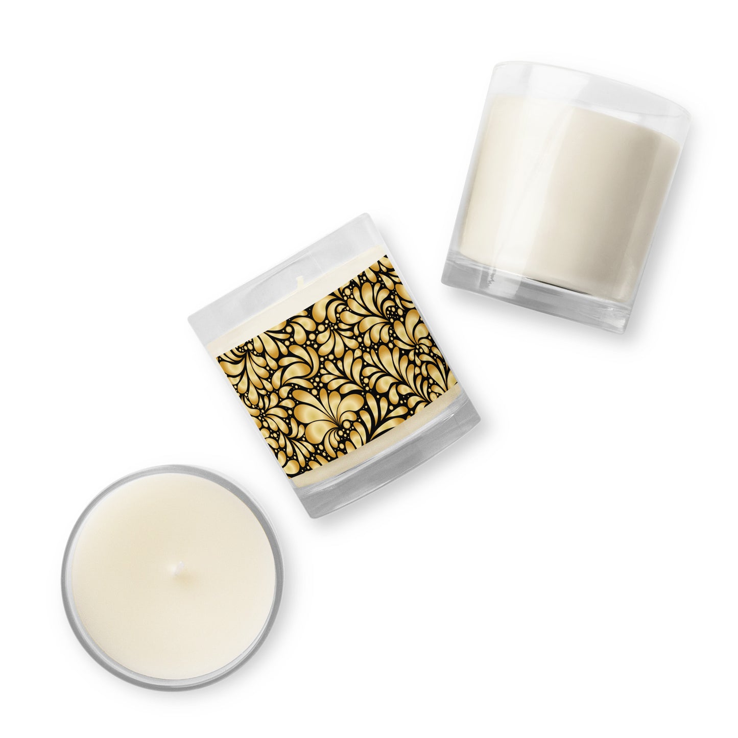 Golden Floral Essence Glass Jar Candle image 3