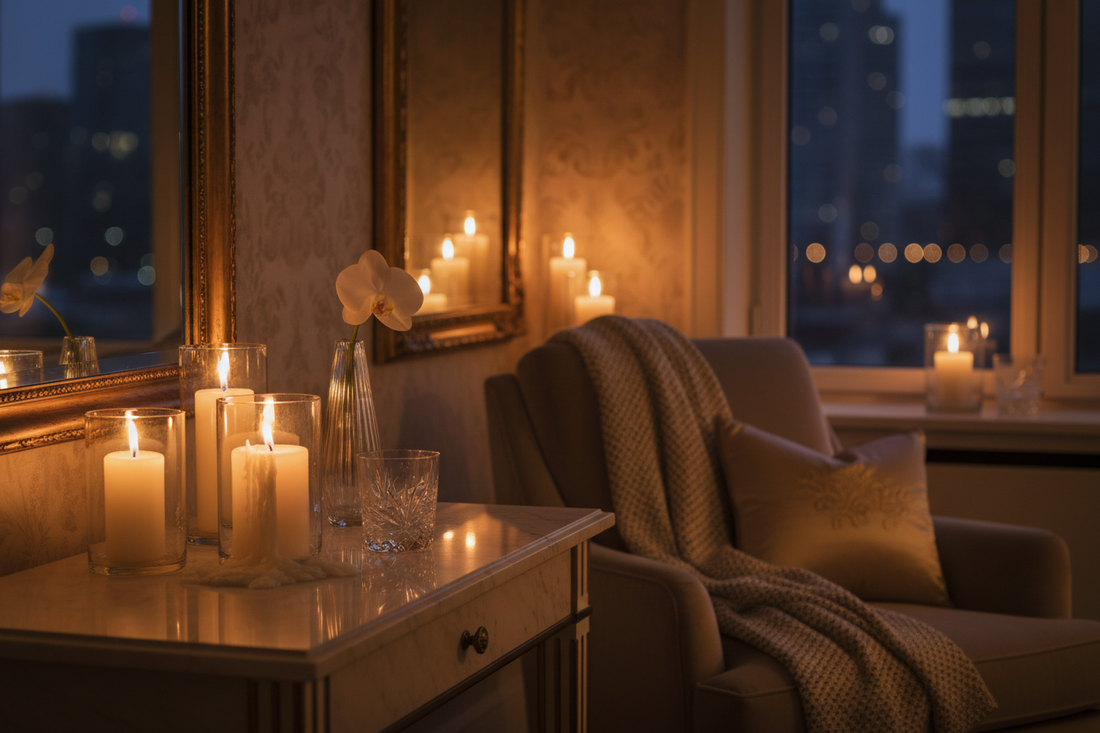 Soft candlelight creating a calm and intentional evening atmosphere