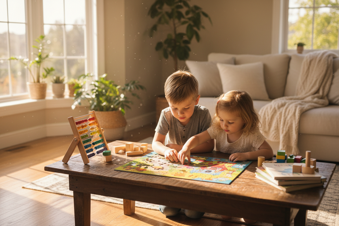 Children engaging in creative play to build patience and problem-solving skills