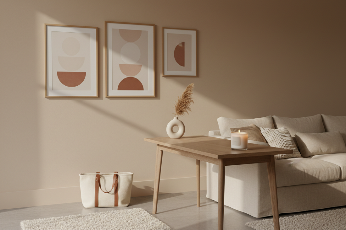 Modern aesthetic living space with functional everyday products