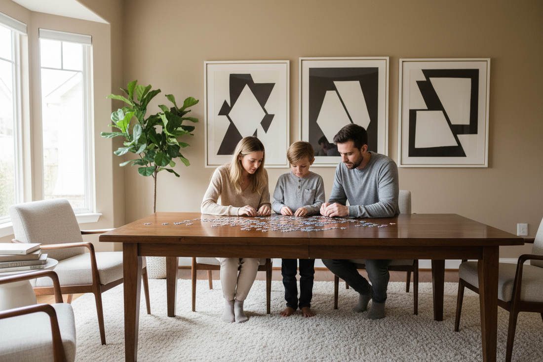 Screen-free jigsaw puzzle activity improving focus and concentration at home