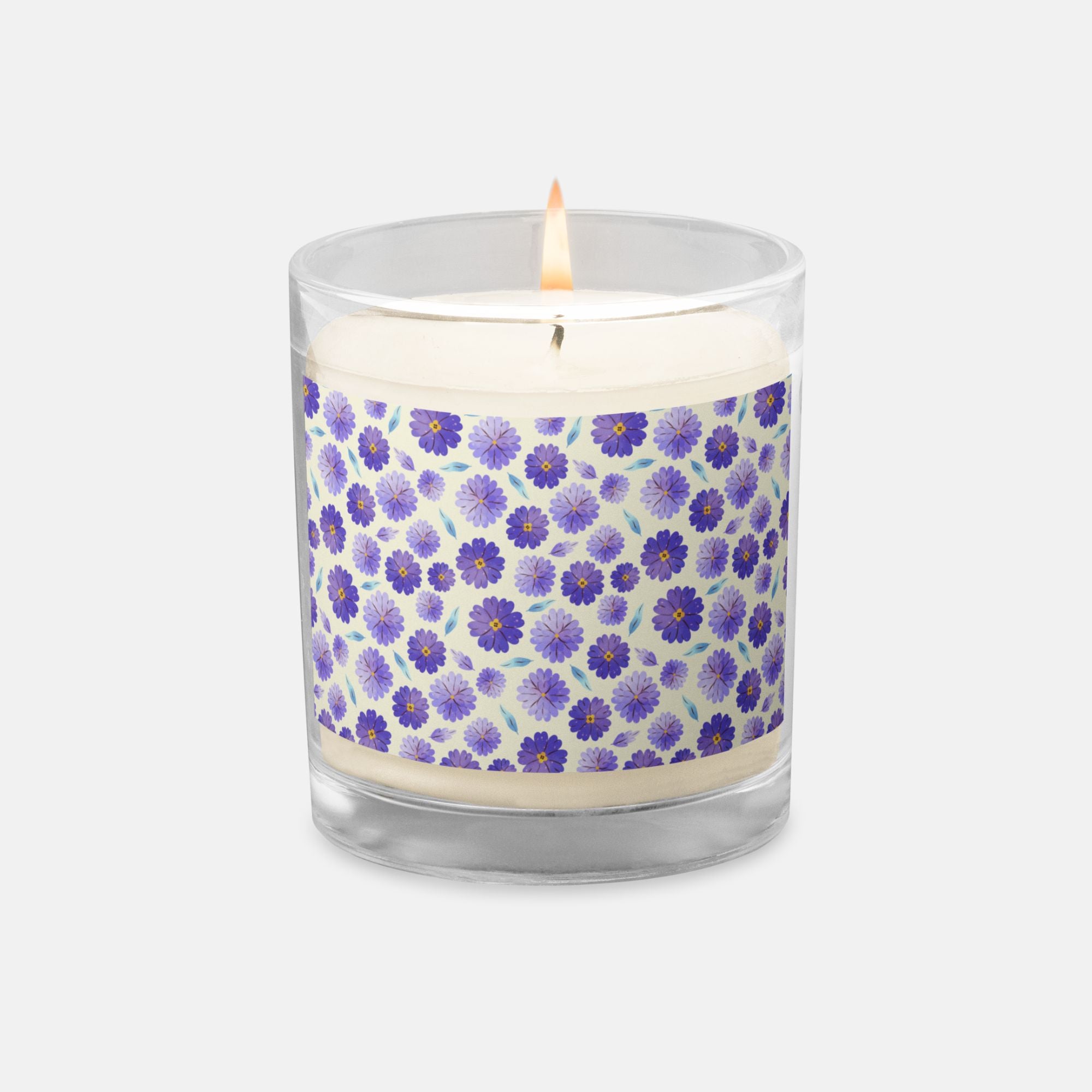 Purple Retro Daisy Glass Jar Candle image 0