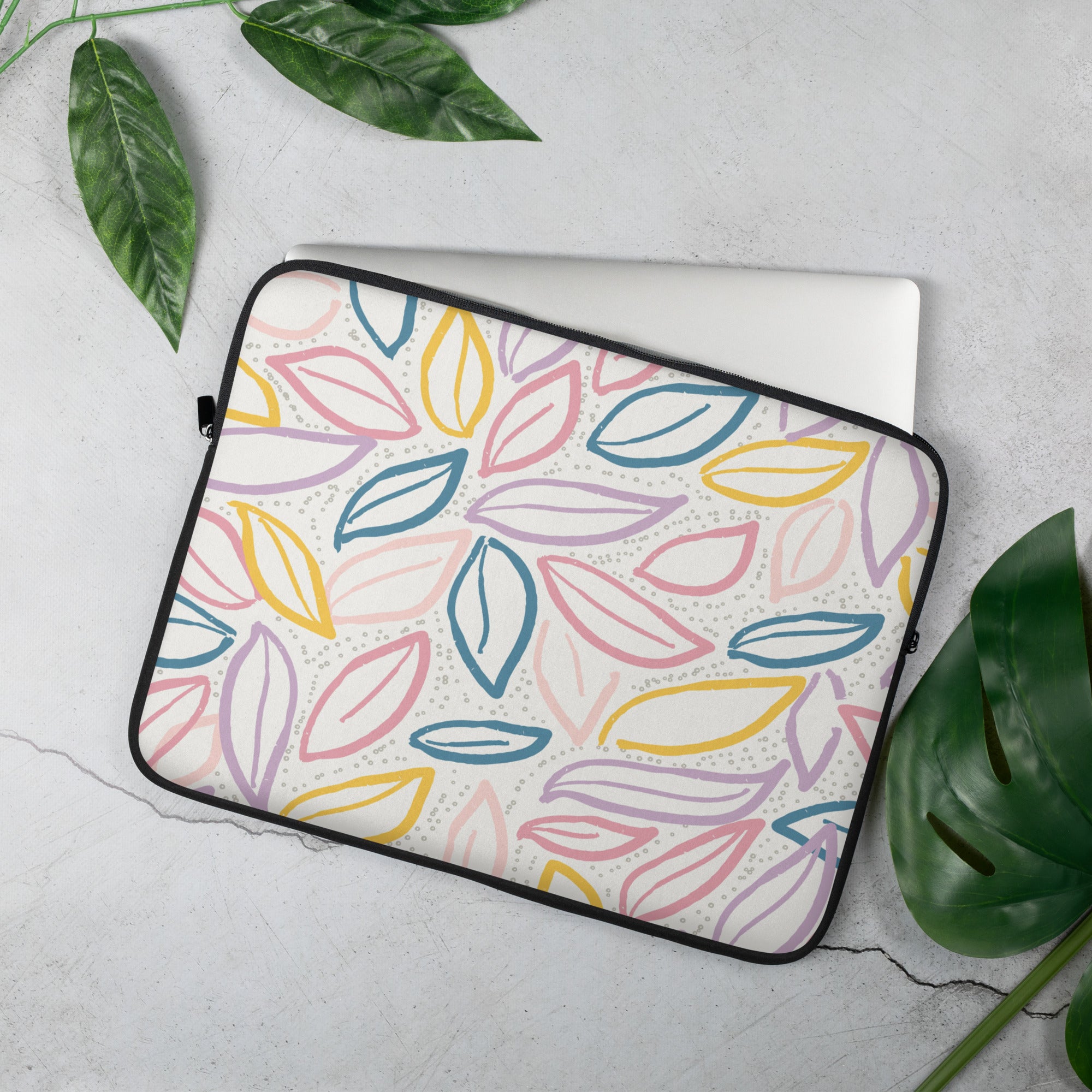 Pastel Leaf Laptop Sleeve image 1