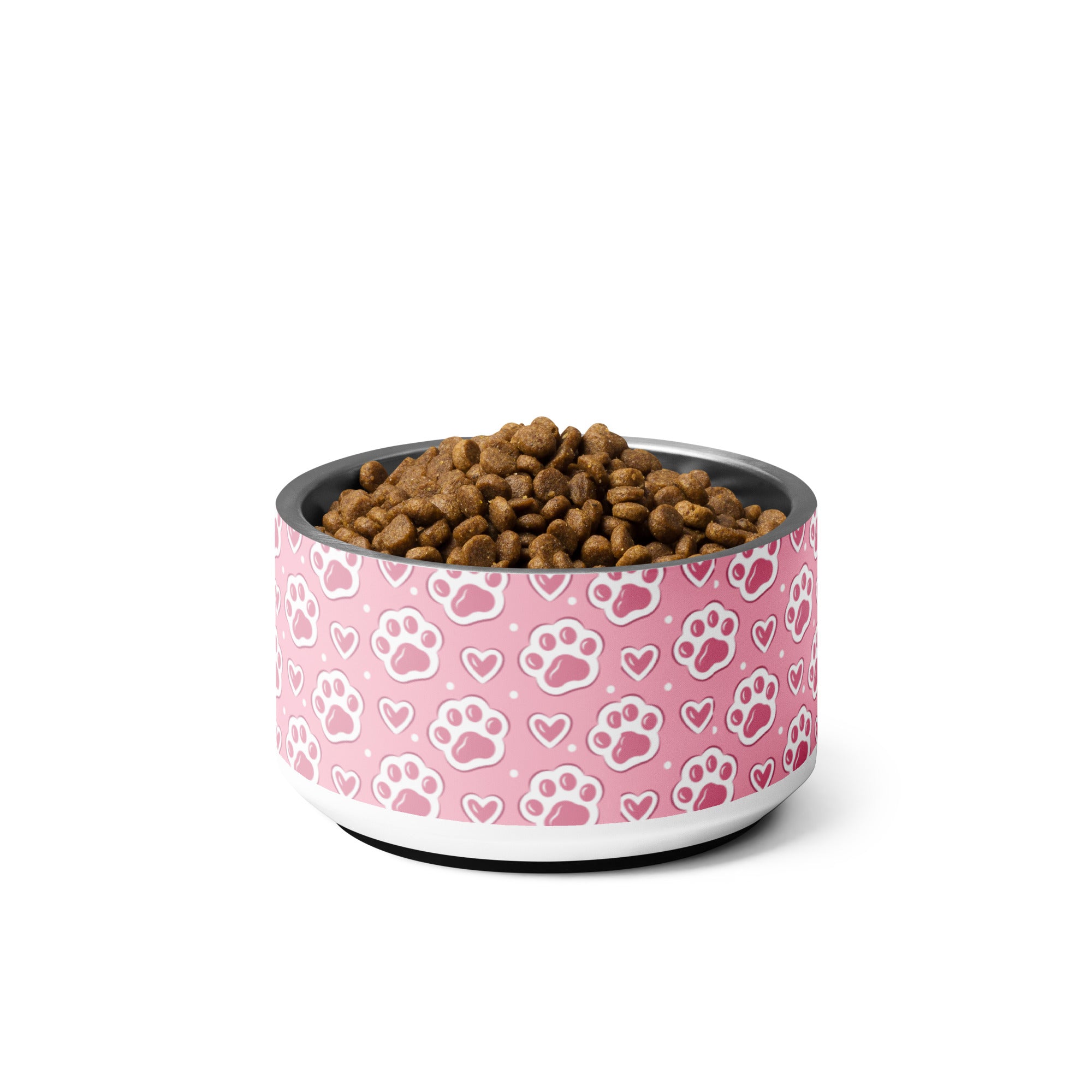 Pink Paws and Hearts Pet Bowl - 18 oz image