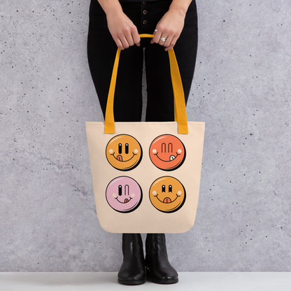 Colorful Retro Emoji Tote Bag image 3