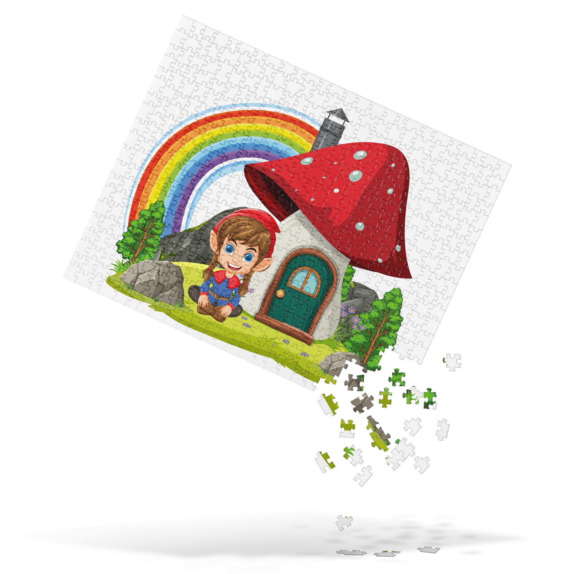 Gnome Girl and Rainbow Jigsaw Puzzle image 3