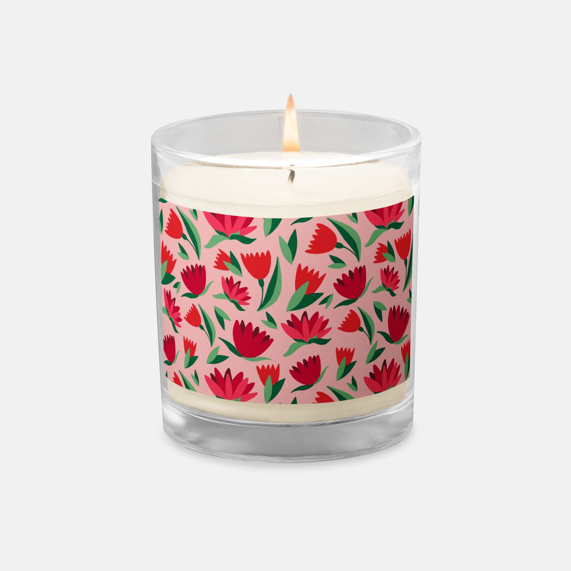 Ruby Tulip Glass Jar Candle image 0