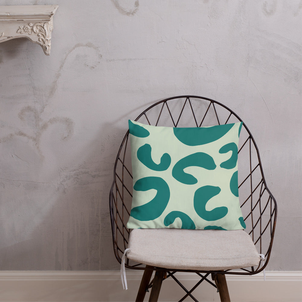 Aqua Green Cheetah Print Pillow image 1