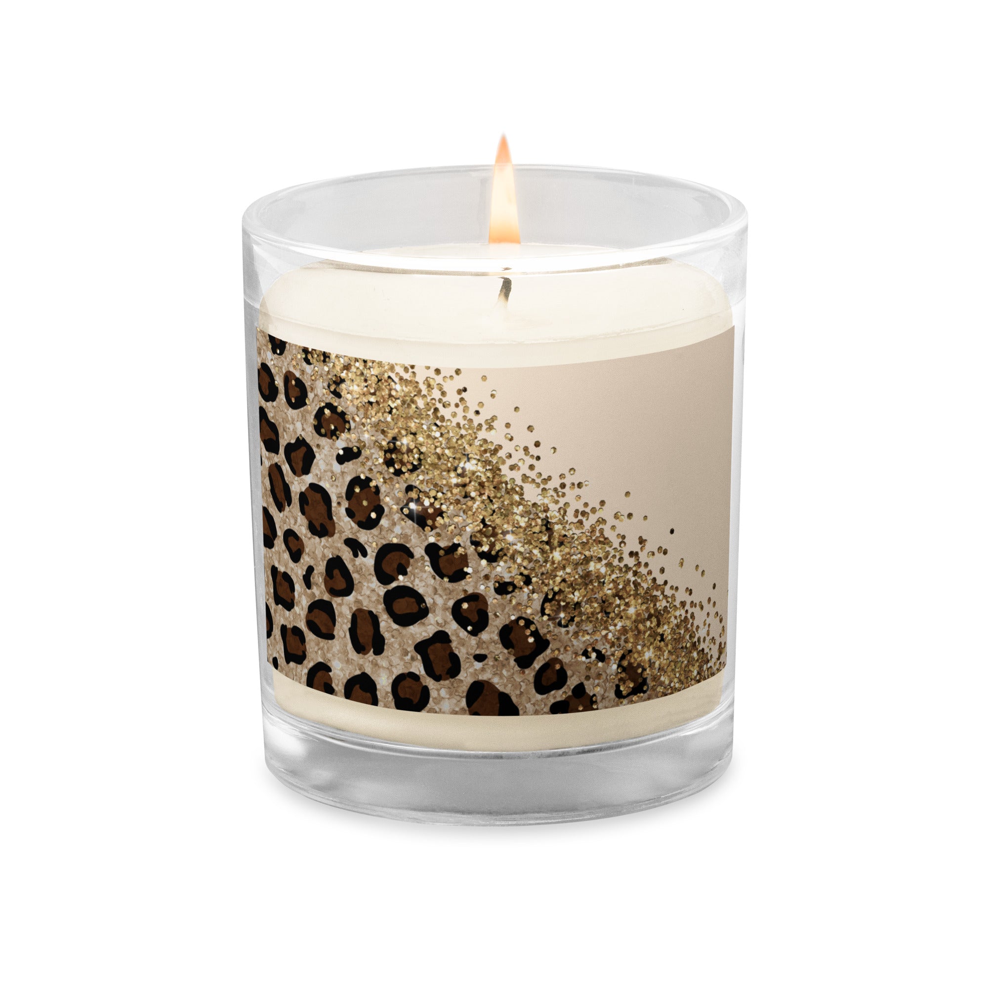 Golden Stone Glitter Glass Jar Wax Candle image 0