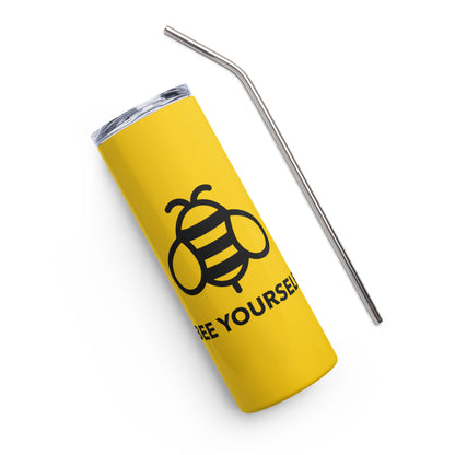 Buzzing Yellow Bee Yourself Tumbler image 1
