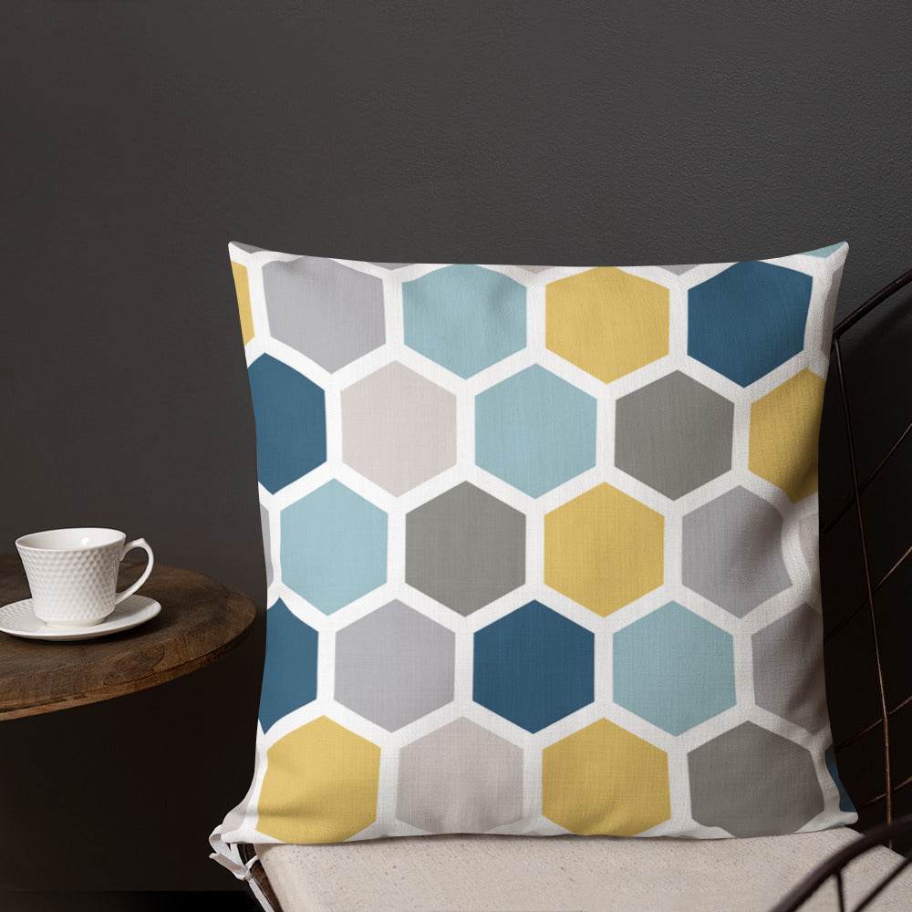 Colorful Hex Print Pillow image 1
