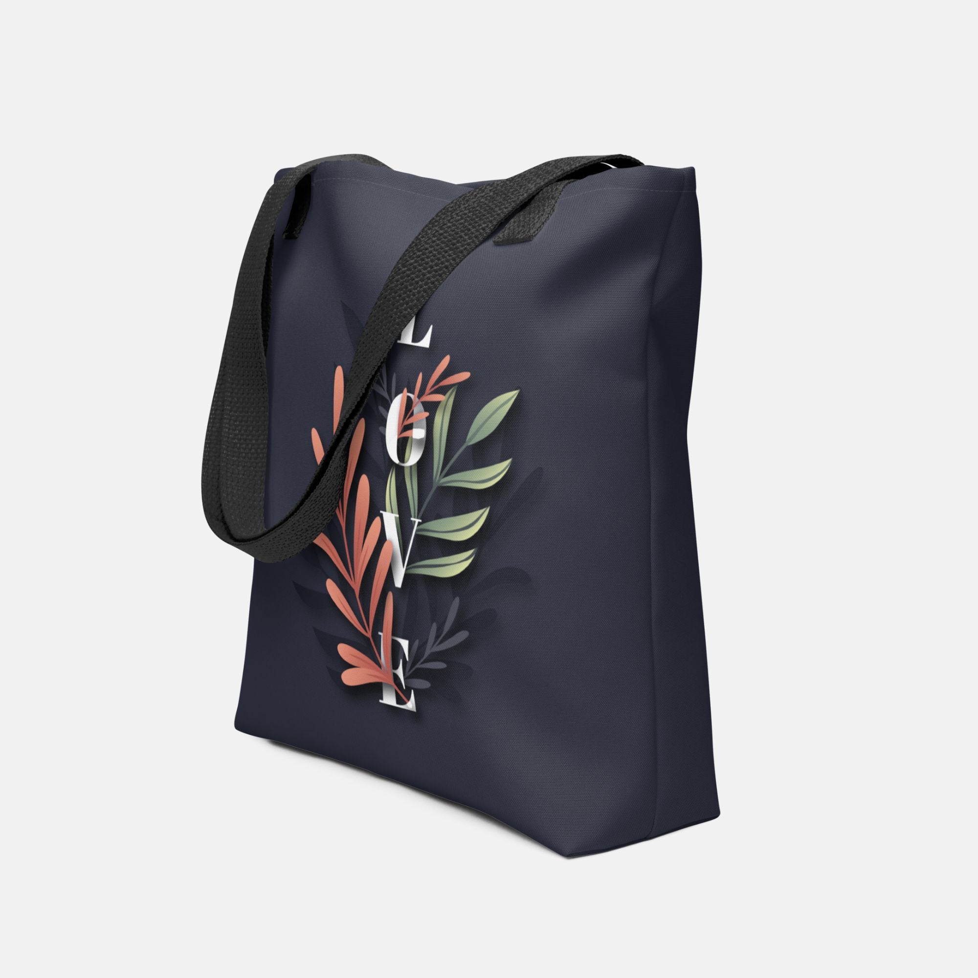 Elegant Leafy LOVE Tote Bag image 0