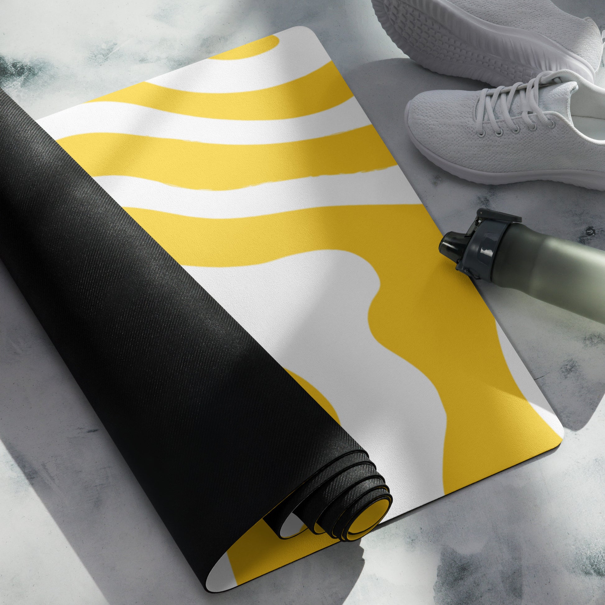 Yellow Swirl Yoga Mat Stylish &amp; Functional Comfort image 2