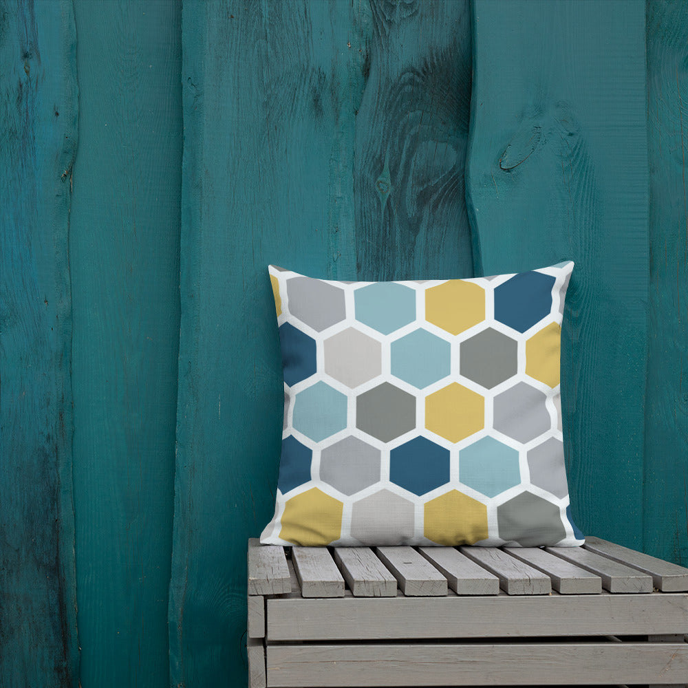 Colorful Hex Print Pillow - 18×18 image