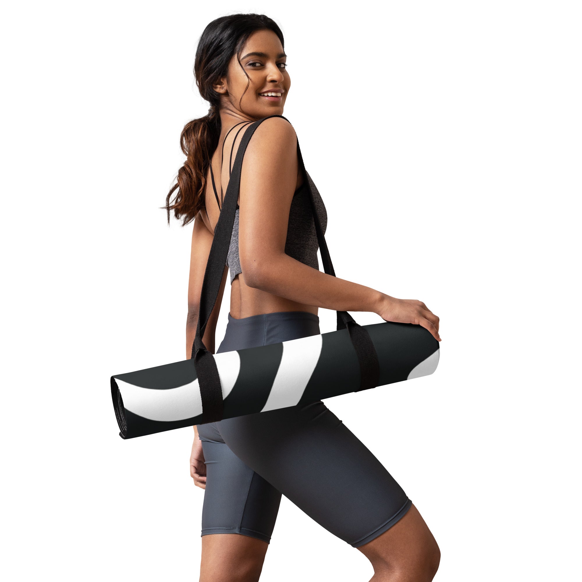 Black and White Lines Yoga Mat Stylish and Functional Comfort image 6