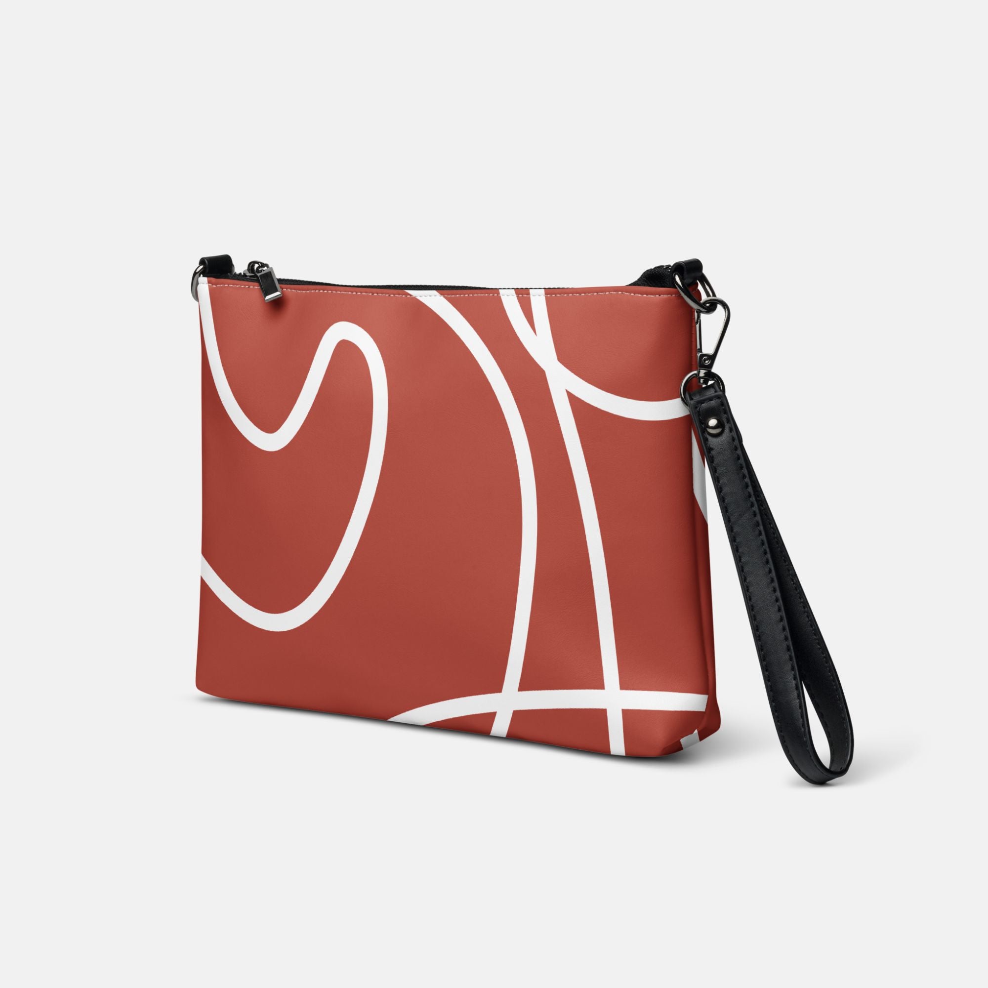Terracotta Line Art Crossbody Sling Bag Modern Design image 0