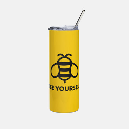 Buzzing Yellow Bee Yourself Tumbler image 0