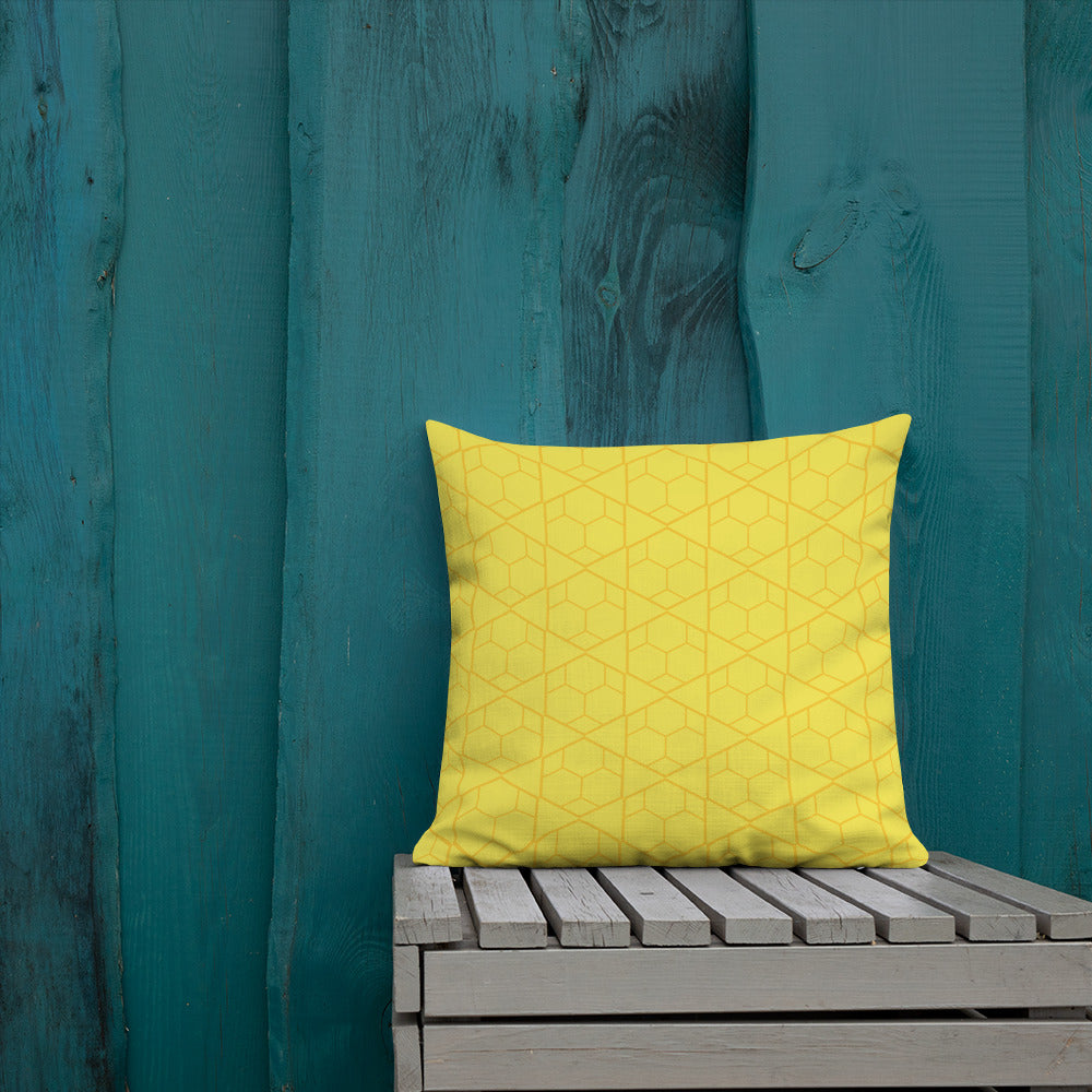 Yellow Honeycomb Minimalist Pillow image 1