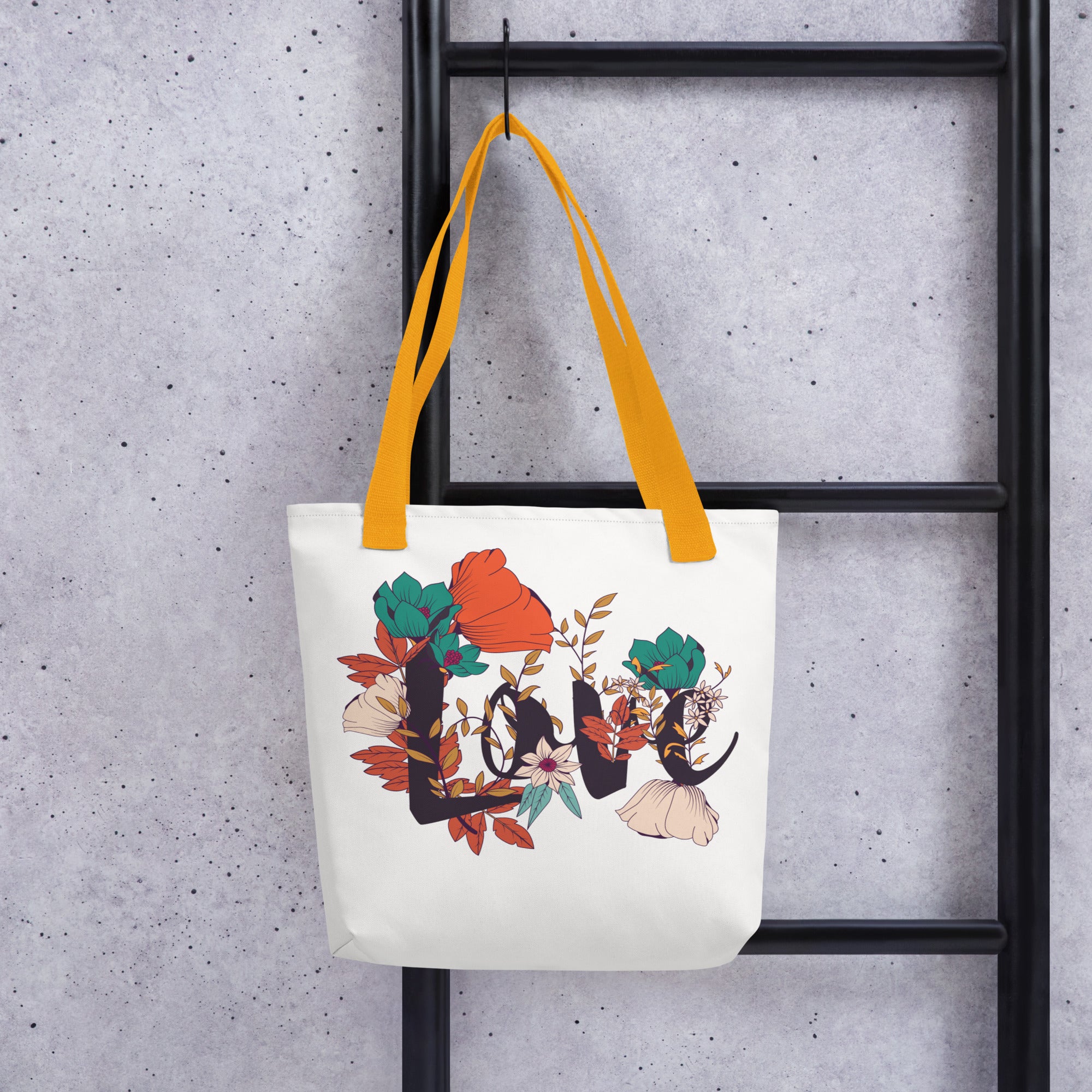 Boho LOVE Flower Tote Bag image 1