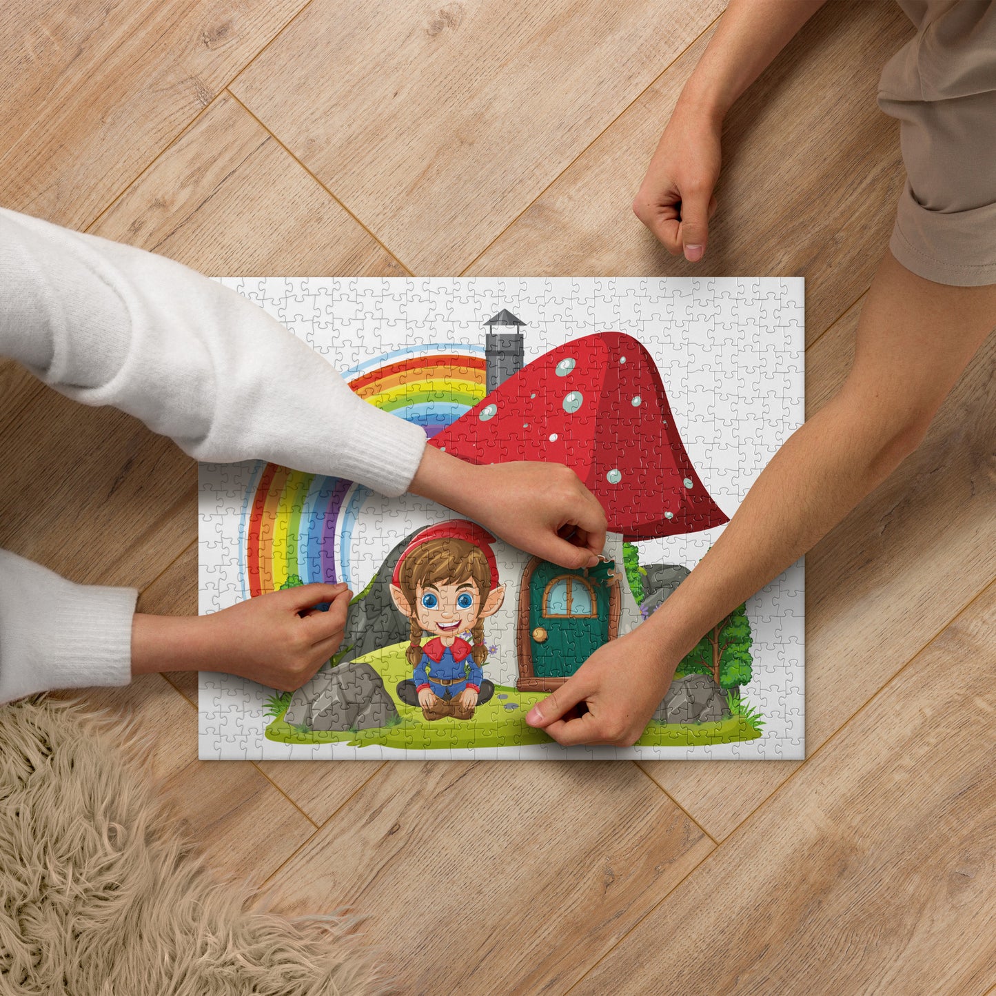 Gnome Girl and Rainbow Jigsaw Puzzle image 1