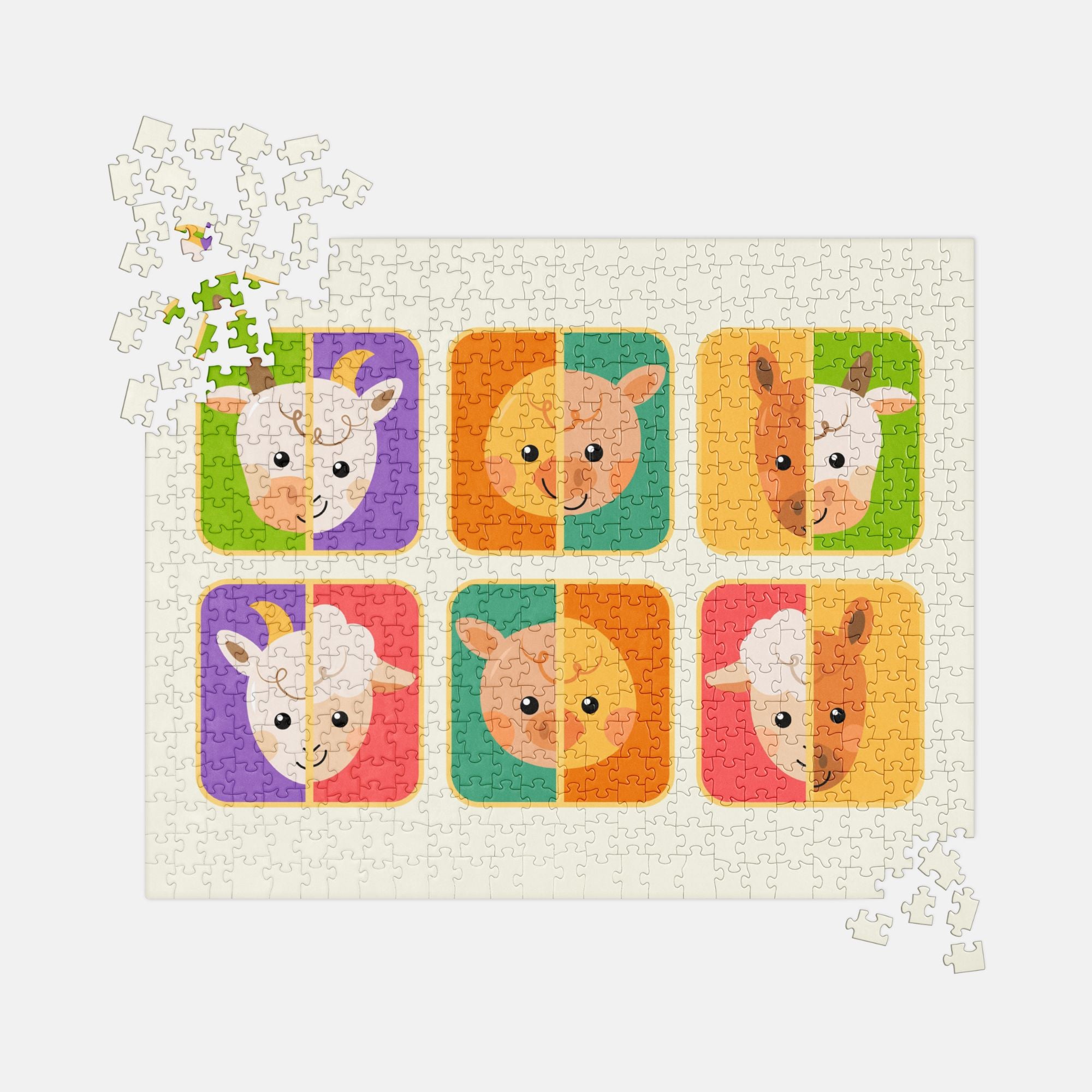 Fun Animal Face Match Jigsaw Puzzle image 0