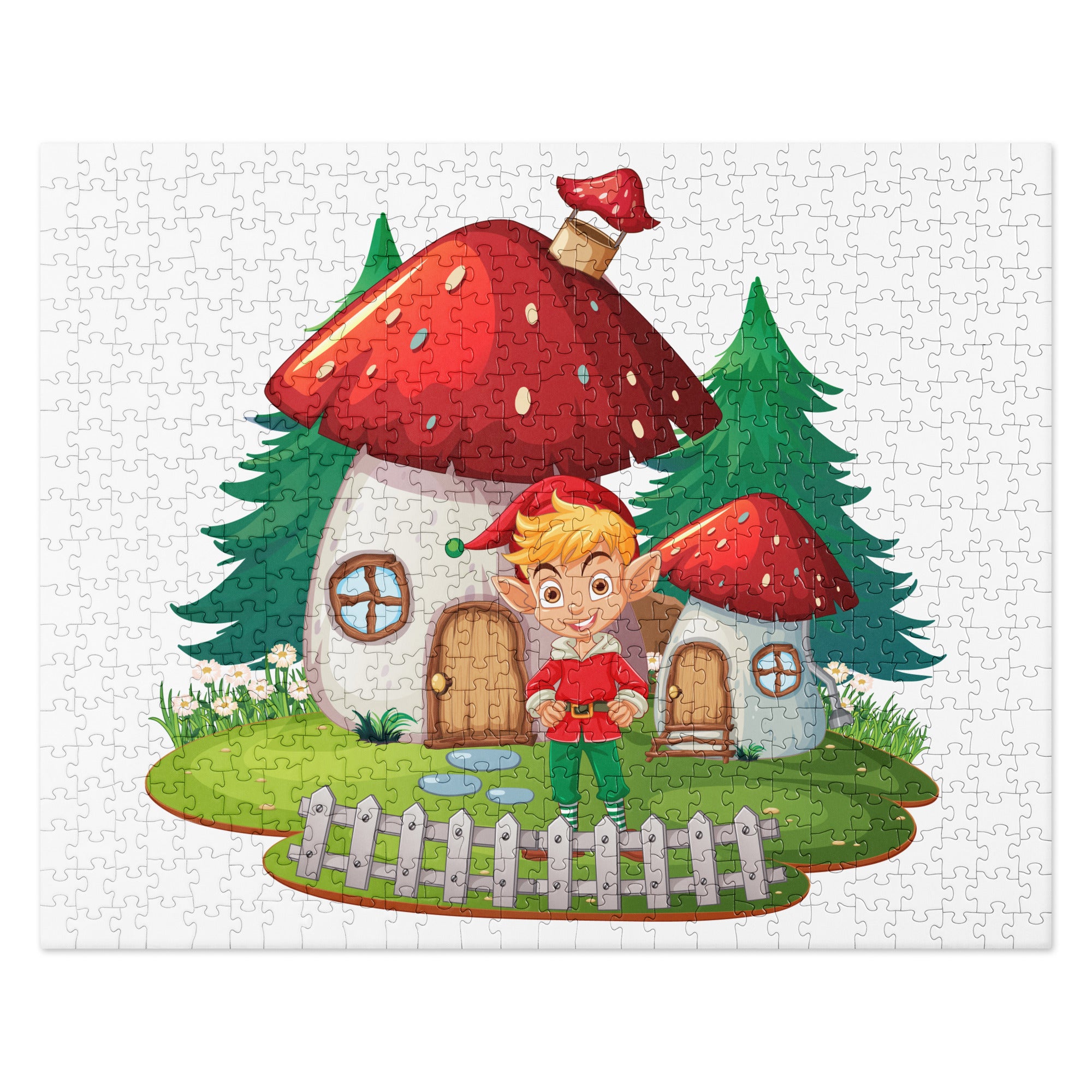 Charming Elf and Mushroom Home Jigsaw Puzzle image 2