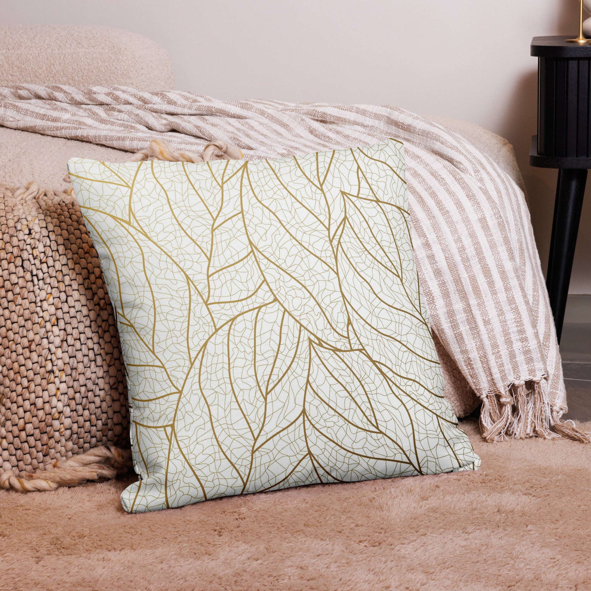 Premium Golden Leaf Pillow image 1