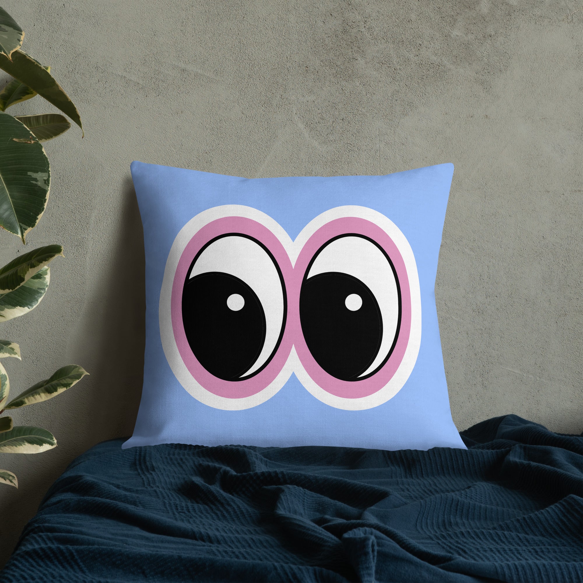 Blue Cute Eyes Pillow image 1