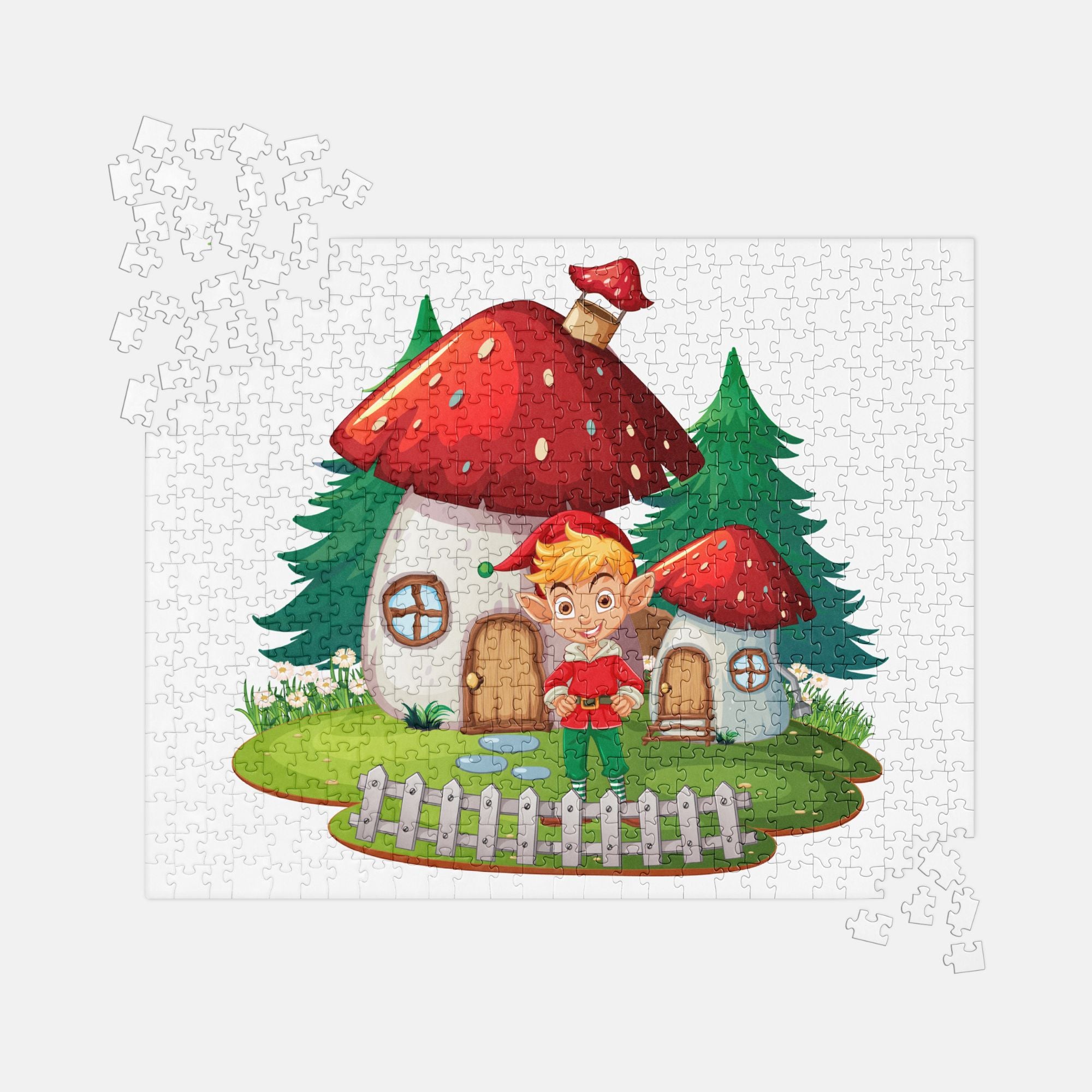 Charming Elf and Mushroom Home Jigsaw Puzzle image 0