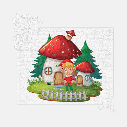 Charming Elf and Mushroom Home Jigsaw Puzzle image 0