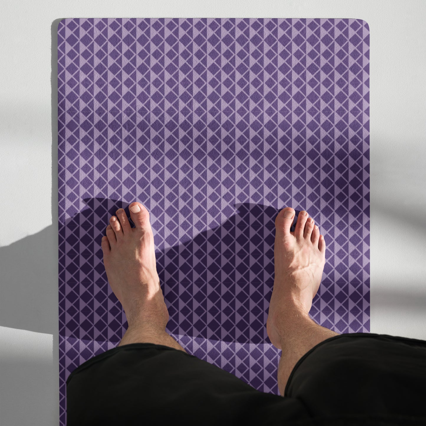 Textured Purple Yoga Mat Non-Slip and Cushioned image 6