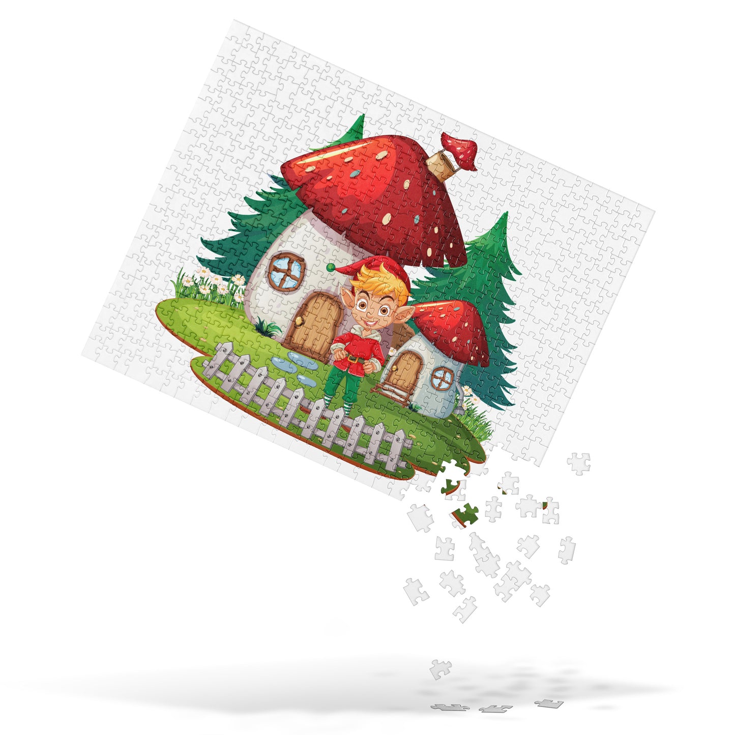 Charming Elf and Mushroom Home Jigsaw Puzzle image 3
