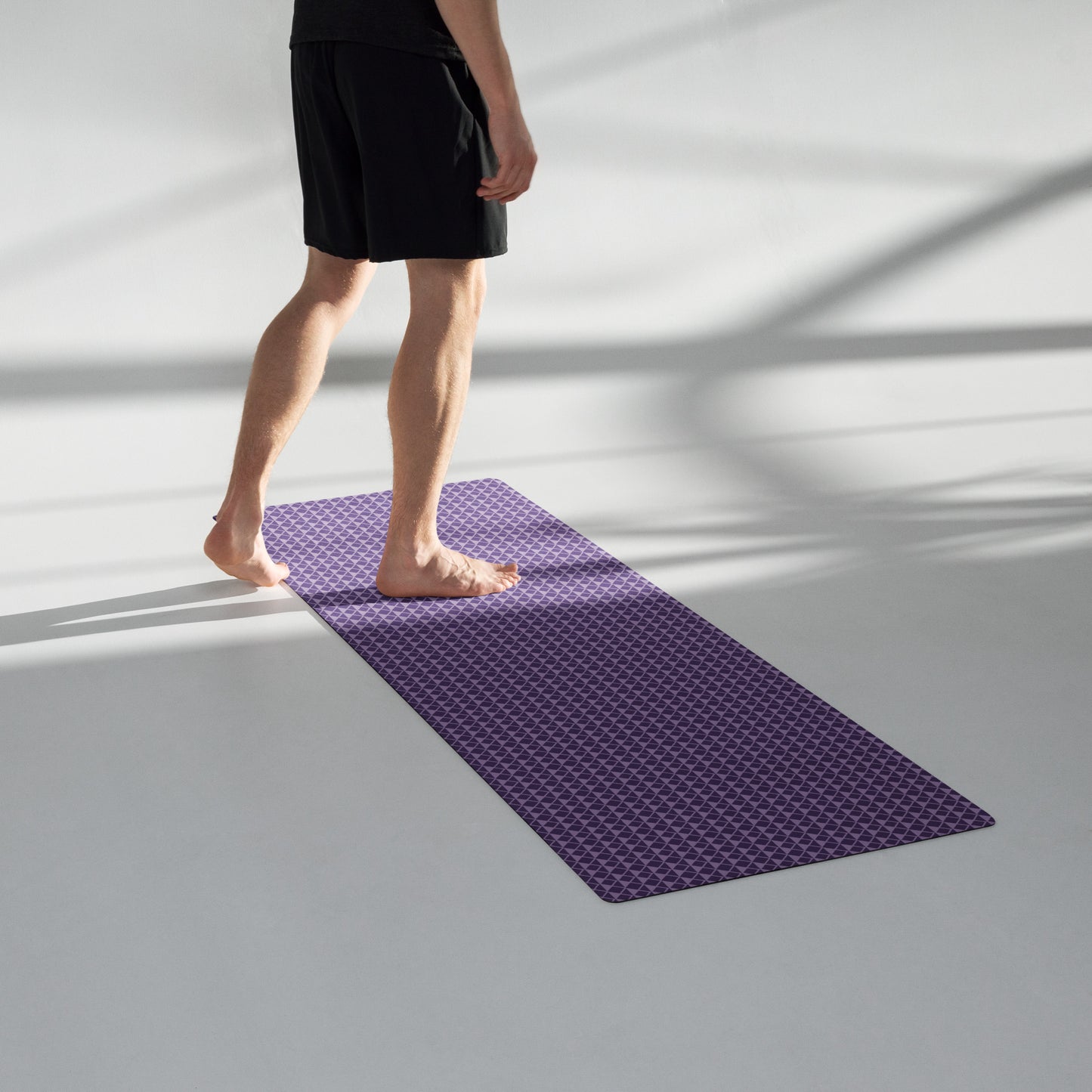 Textured Purple Yoga Mat Non-Slip and Cushioned image 7