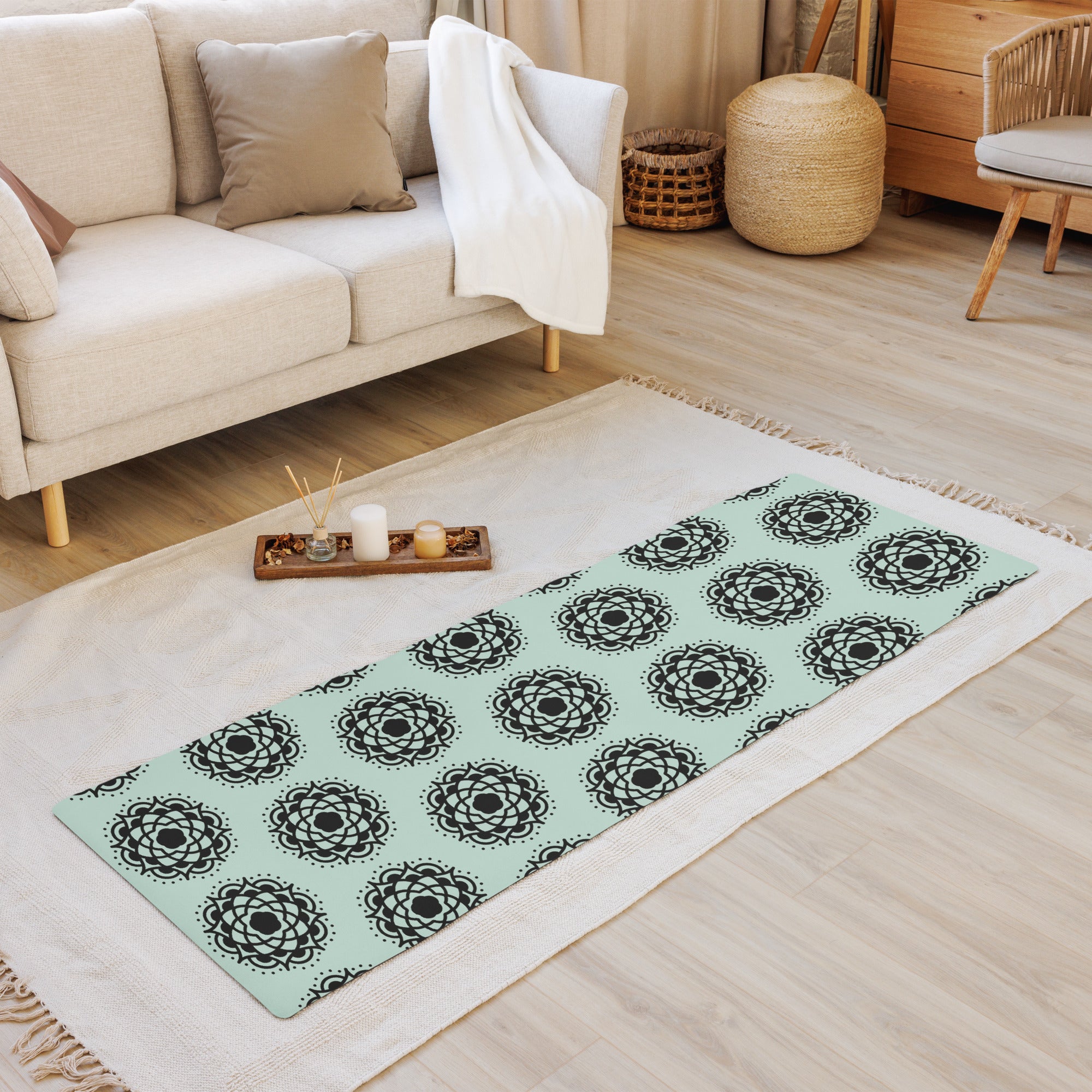 Pastel Mandala Yoga Mat Premium Grip image 1