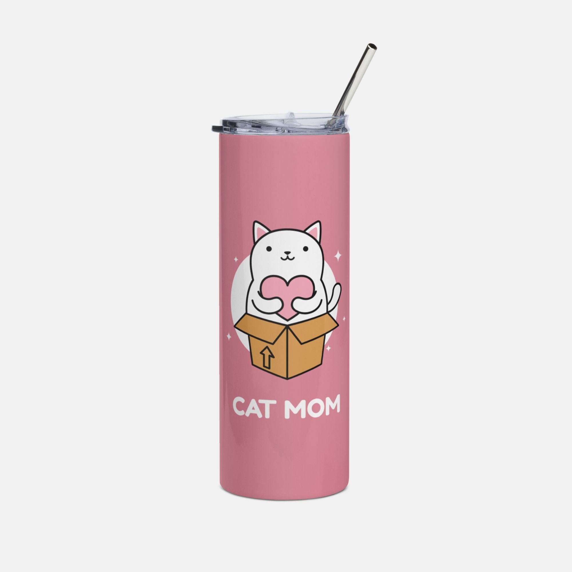 Pink Cat Mom Tumbler Bliss image 0
