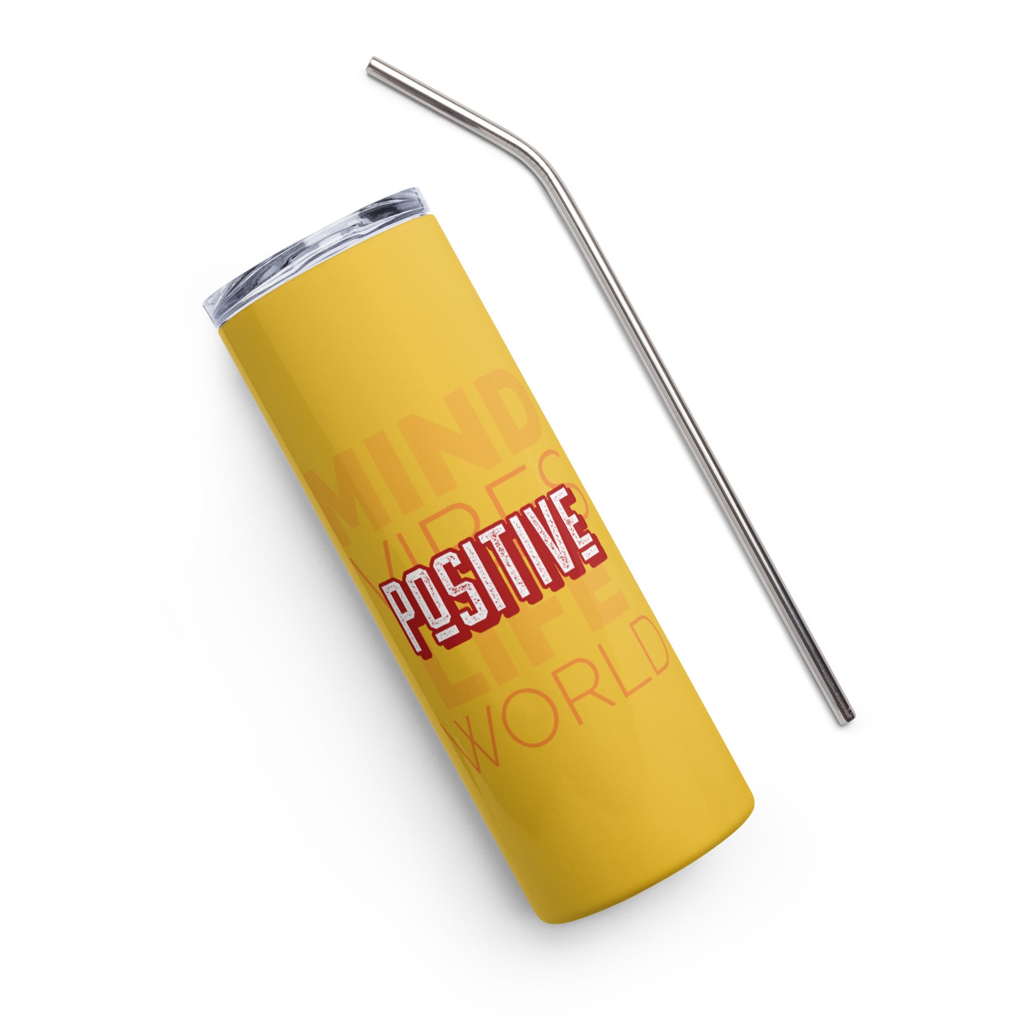 Positive Vibes Yellow Tumbler image 1