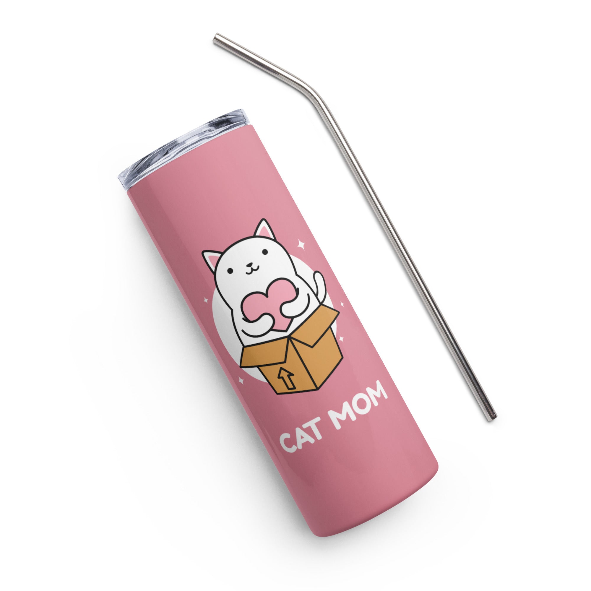 Pink Cat Mom Tumbler Bliss image 1