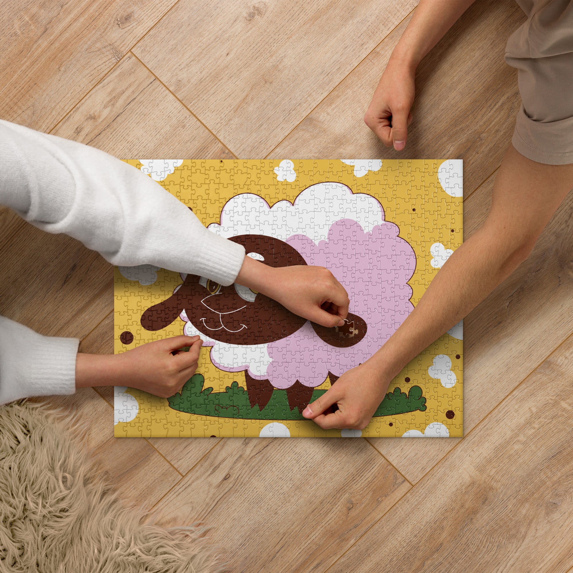 Sunny Pastures Sheep Jigsaw Puzzle image 1