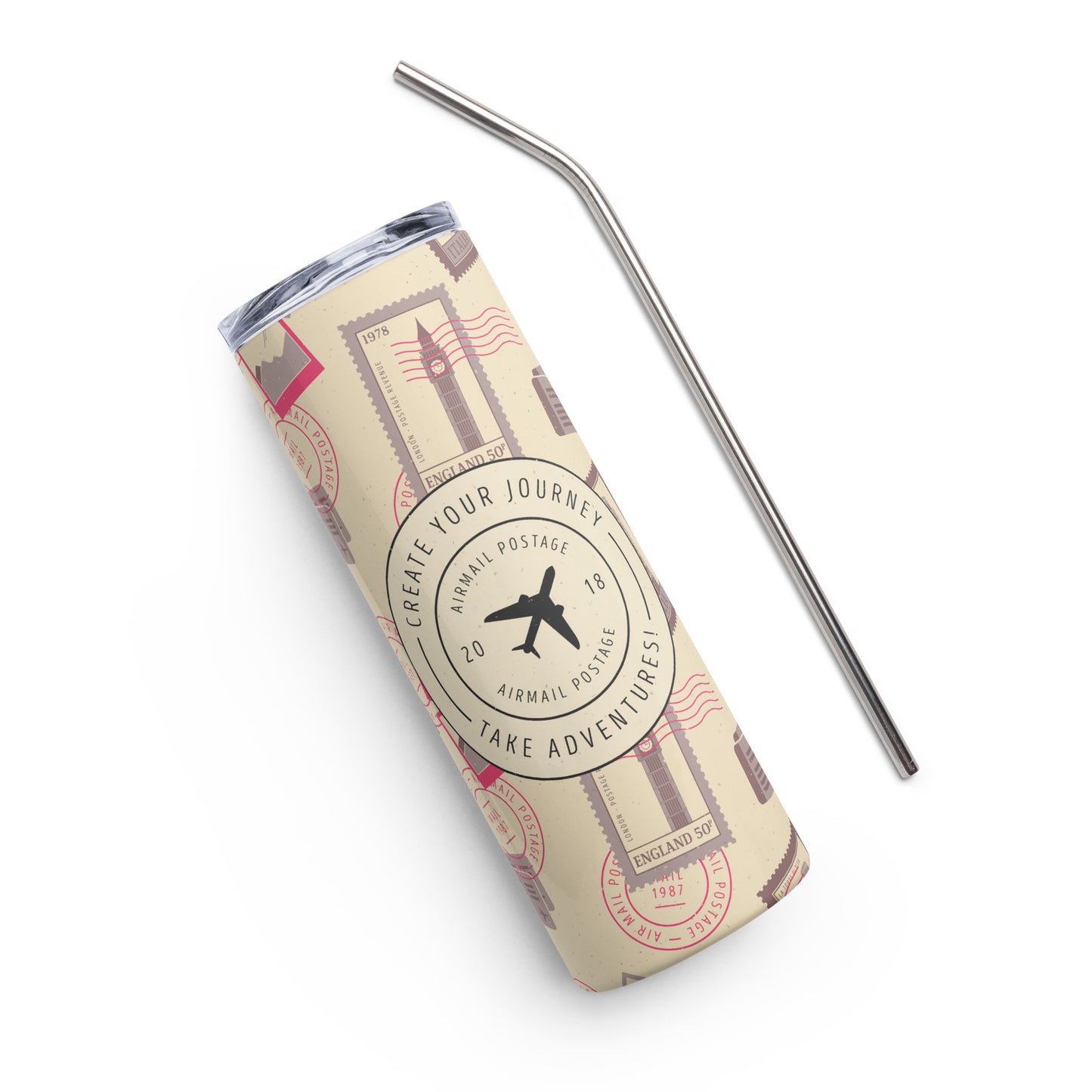 Postage Stamp Design Tumbler image 1
